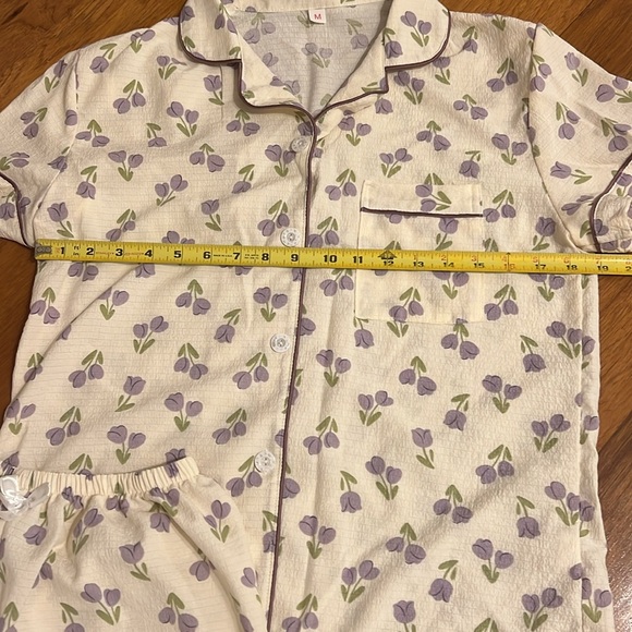 purple floral pajama set - Picture 7 of 11